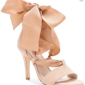 RAYE x Revolve Avery Nude Ribbon Wrap Heel size 6